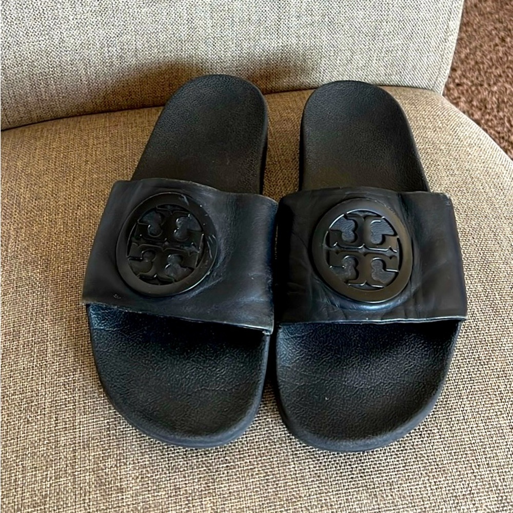 Tory Burch Leather Lina Pool Side Slides